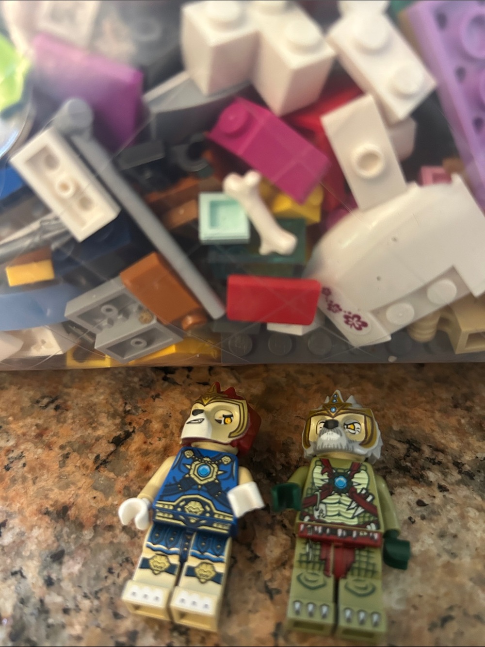 2lbs. Lego misc. pieces with two mini figures, Lot G